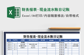 财务报表-现金流水账日记账