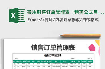 2025年实用销售订单管理表（精美公式自动计算）