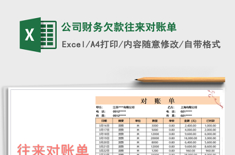 2025年公司财务欠款往来对账单