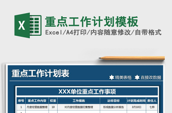 2025年重点工作计划模板