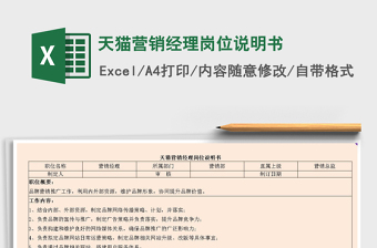 2025年天猫营销经理岗位说明书