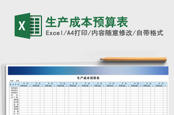 2025年生产成本预算表