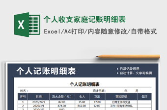 2025年个人收支家庭记账明细表