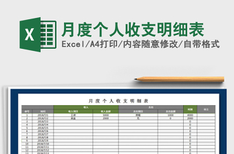 2025年月度个人收支明细表