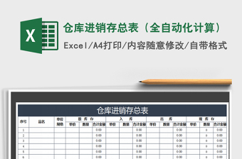 2025年仓库进销存总表（全自动化计算）