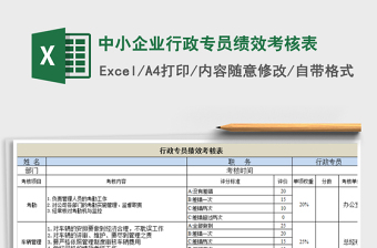 2025年中小企业行政专员绩效考核表