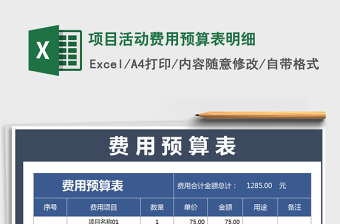 2024年项目活动费用预算表明细