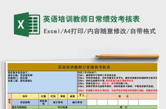 2025年英语培训教师日常绩效考核表