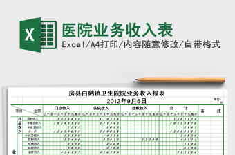 医院业务收入表