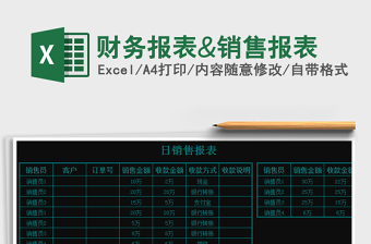 财务报表&销售报表