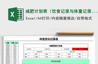 2024年减肥计划表（饮食记录与体重记录表）免费下载