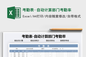 2025年考勤表-自动计算部门考勤率