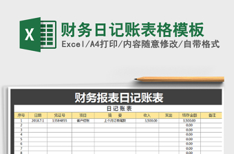 2025年财务日记账表格模板