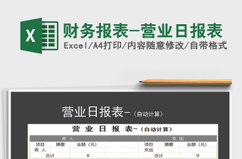 2024年财务报表-营业日报表