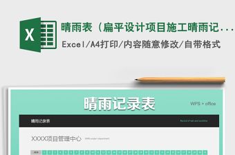 2024年晴雨表（扁平设计项目施工晴雨记录）