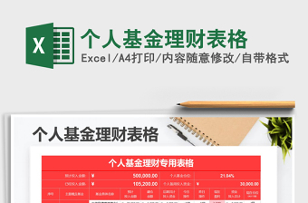 2024年个人基金理财表格