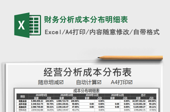 2024年财务分析成本分布明细表免费下载