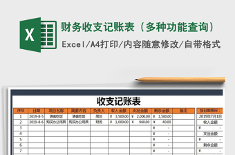 2025年财务收支记账表（多种功能查询）