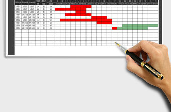 2024年甘特图工程计划进度表（自由修改，自动显示）