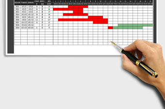 2024年甘特图工程计划进度表（自由修改，自动显示）免费下载