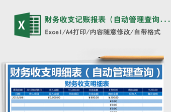 2025年财务收支记账报表（自动管理查询）