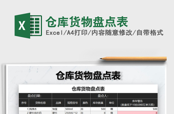 2025年仓库货物盘点表