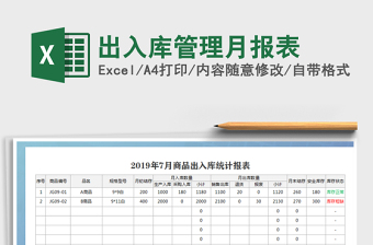 2025年出入库管理月报表