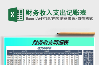 2025年财务收入支出记账表