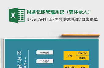 2025年财务记账管理系统（窗体录入）