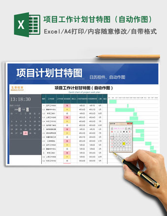 2025年项目工作计划甘特图（自动作图）