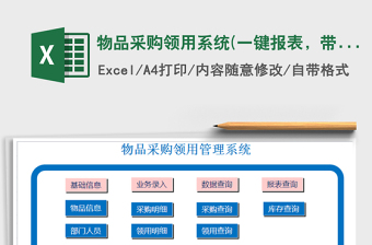 物品采购领用系统(一键报表，带库存预警)