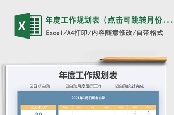 2024年年度工作规划表（点击可跳转月份）免费下载