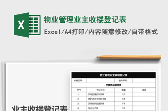 2025物业excel表格模板大全