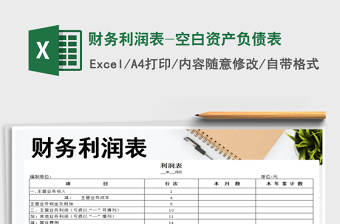 2024年财务利润表-空白资产负债表