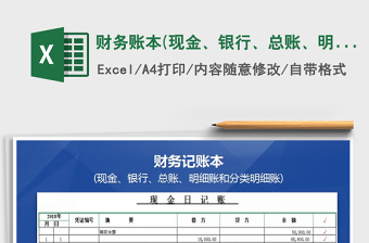 2024年财务账本(现金、银行、总账、明细账和分类明细账)