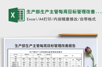 生产部生产主管每周目标管理改善报告