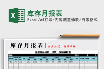 2025年库存月报表