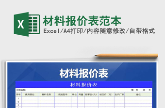 2025年材料报价表范本