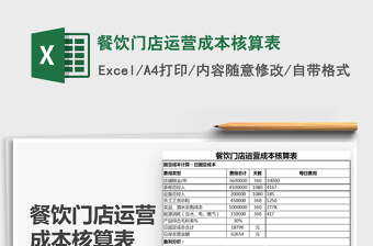 2024年餐饮门店运营成本核算表