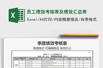 2024年员工绩效考核表及绩效汇总表免费下载