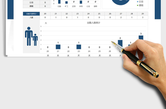 2024年考勤表统计数据分析看板免费下载