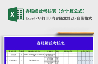 客服绩效考核表（含计算公式）