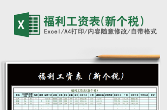2025年福利工资表(新个税）