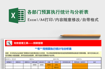 2024年各部门预算执行统计与分析表免费下载