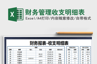 2025年财务管理收支明细表