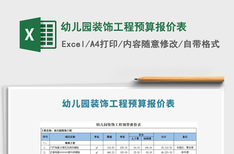 2025年幼儿园装饰工程预算报价表