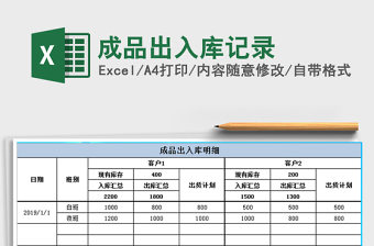 2025年成品出入库记录