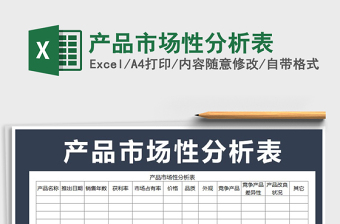 2024产品市场调研excel表格模板大全