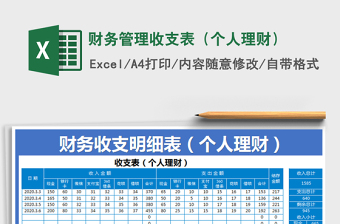 2025年财务管理收支表（个人理财）