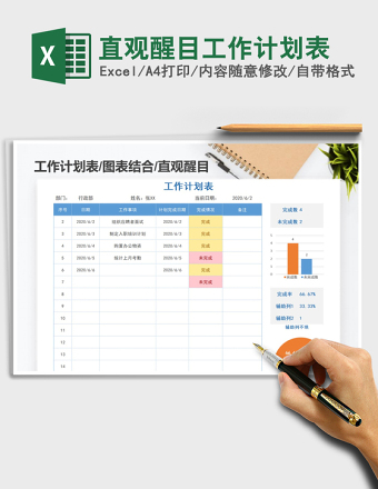 2025年直观醒目工作计划表